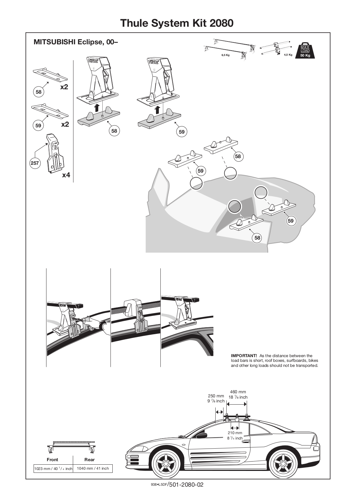 Thule 2080 User Manual