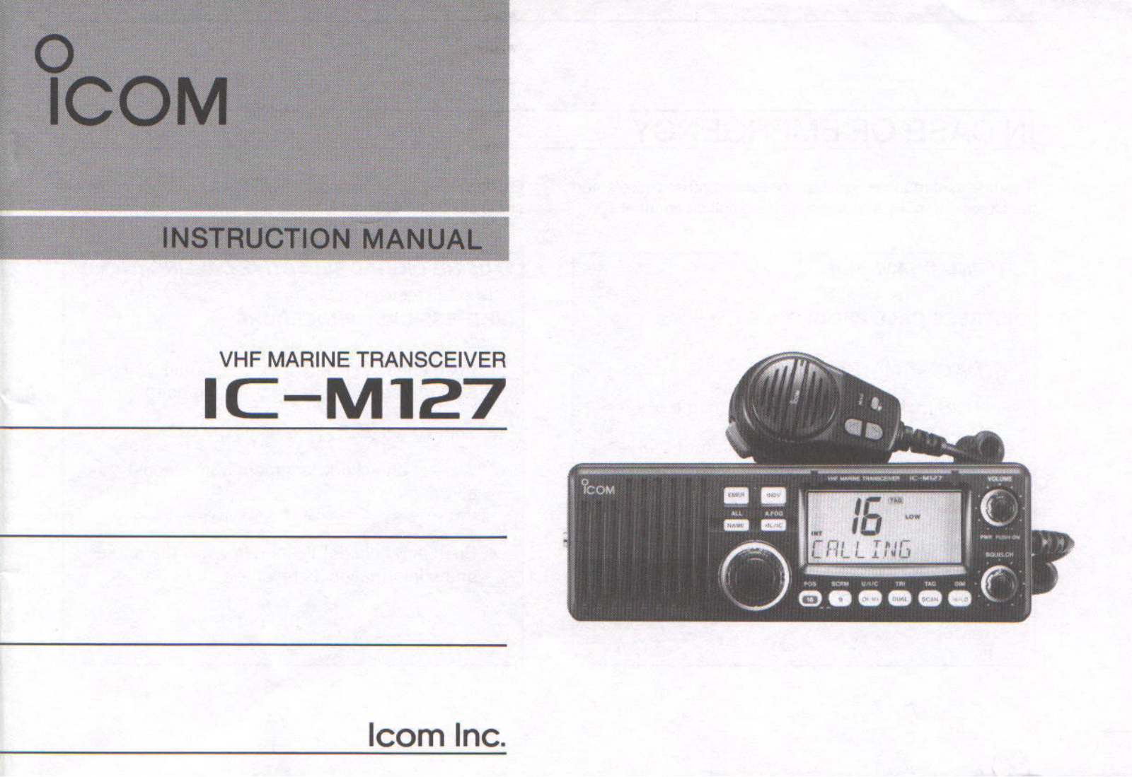 Icom IC-M127 User Manual