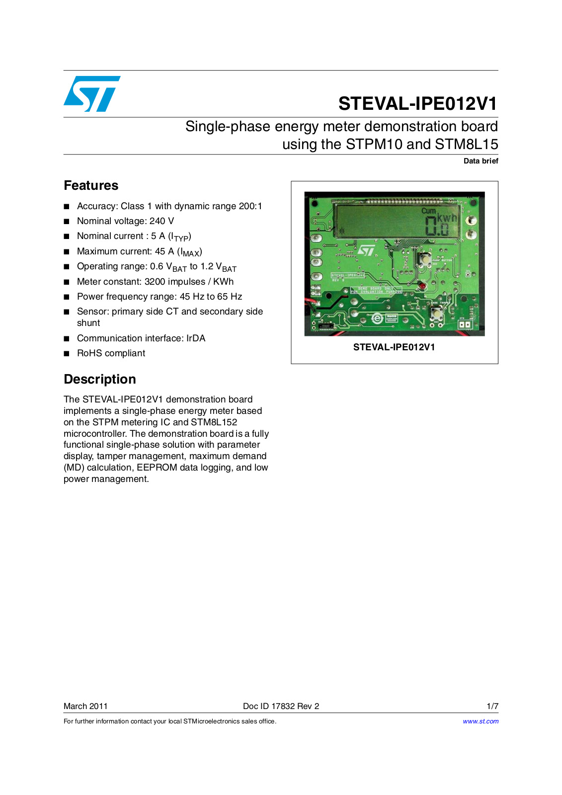 ST IPE012V1 User Manual