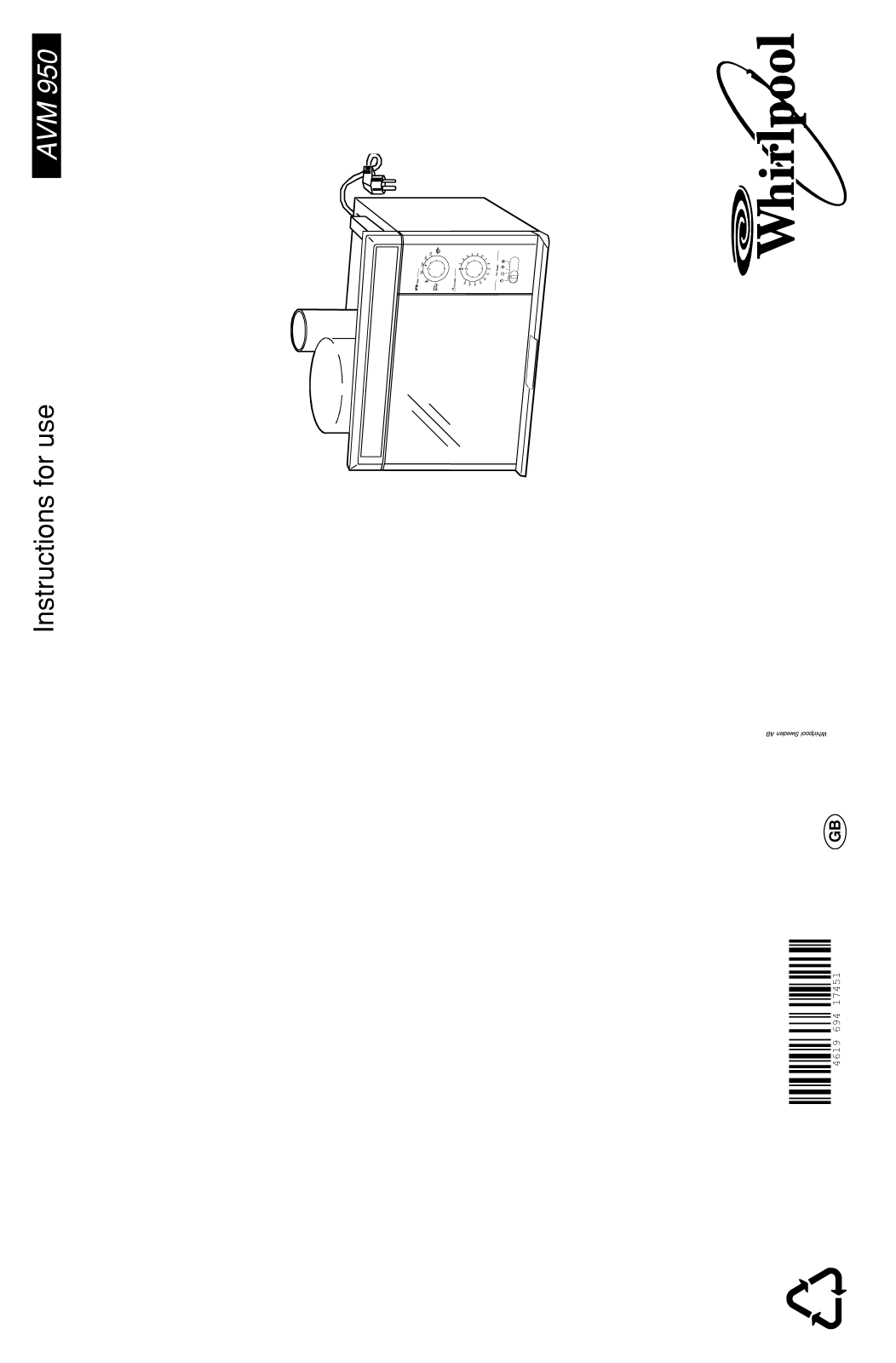 Whirlpool AVM 950 IX, AVM 950/WP/BL DE/AT, AVM 950/WP/AV DE/AT, AVM 950 WP/WH, AVM 950/WP/WH DE/AT INSTRUCTION FOR USE