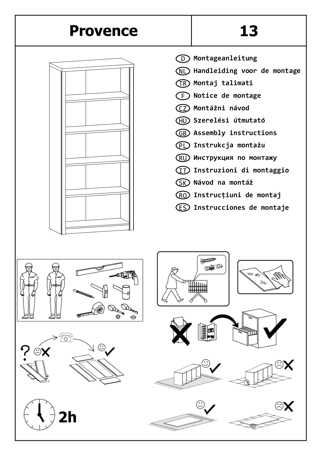 Home affaire PROVENCE 13 Assembly instructions