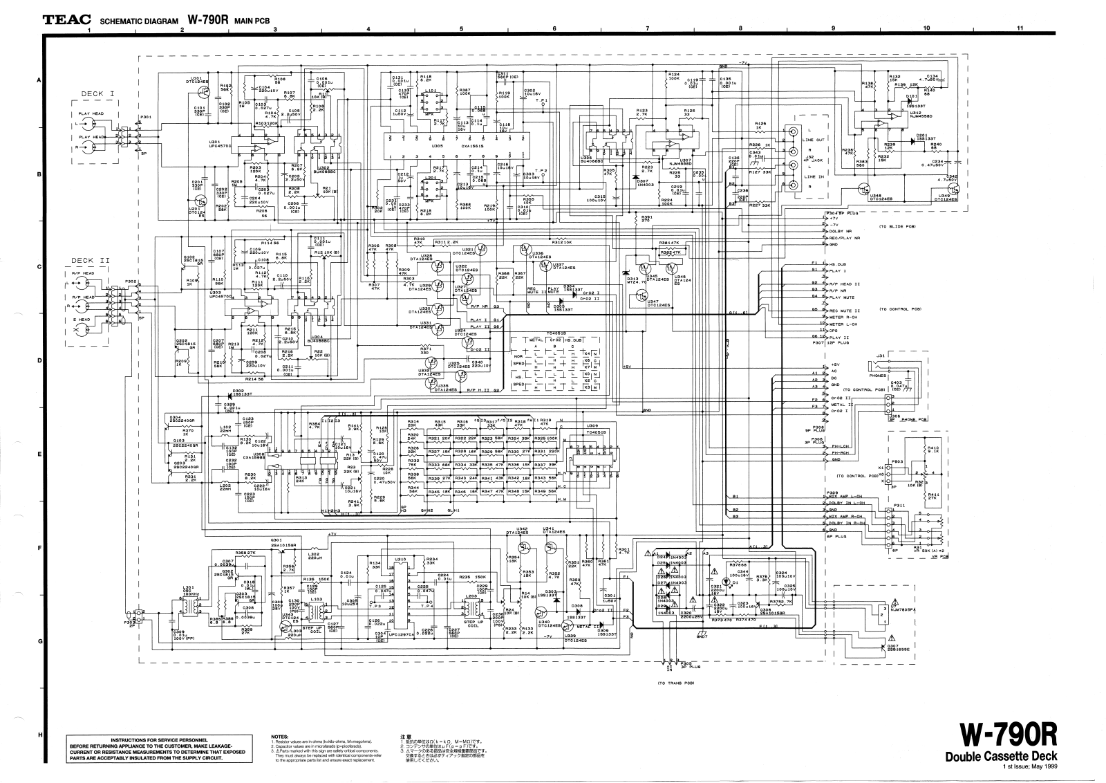 Teac W-790-R Schematic