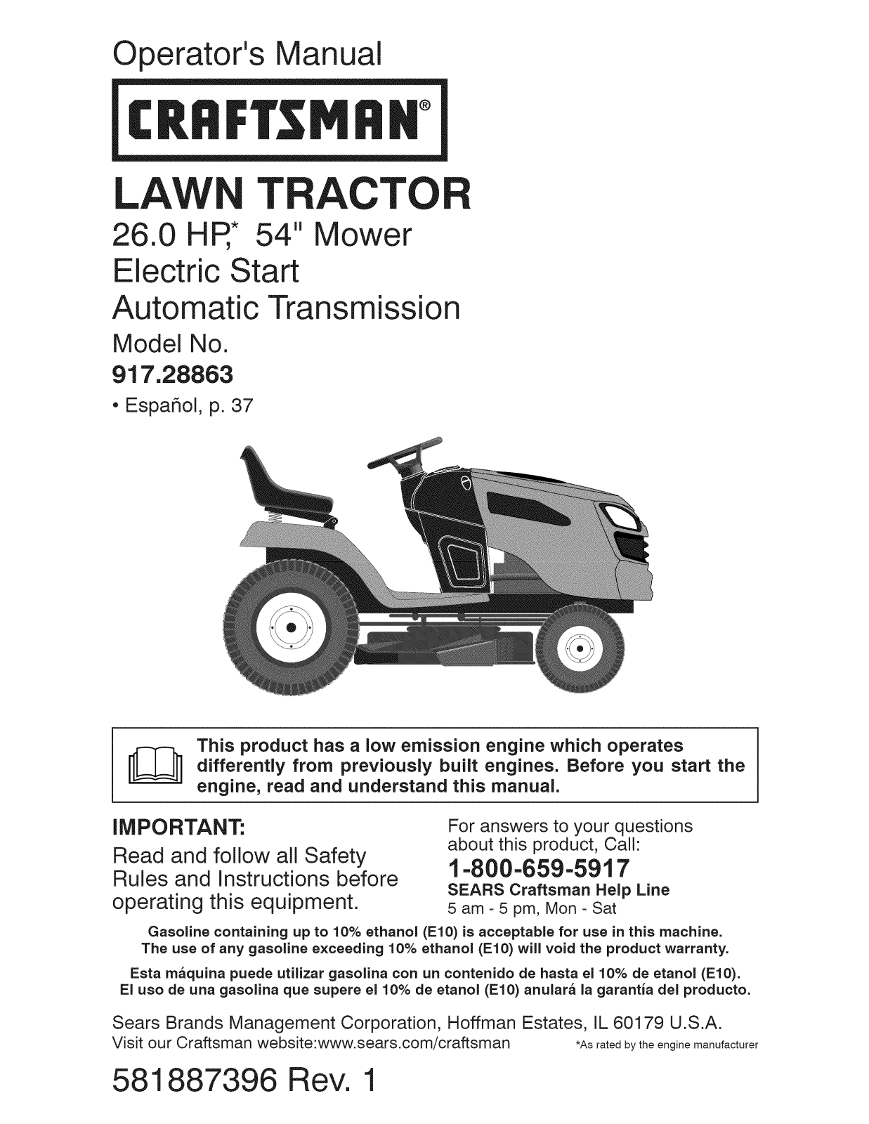 Craftsman 917288632 Owner’s Manual