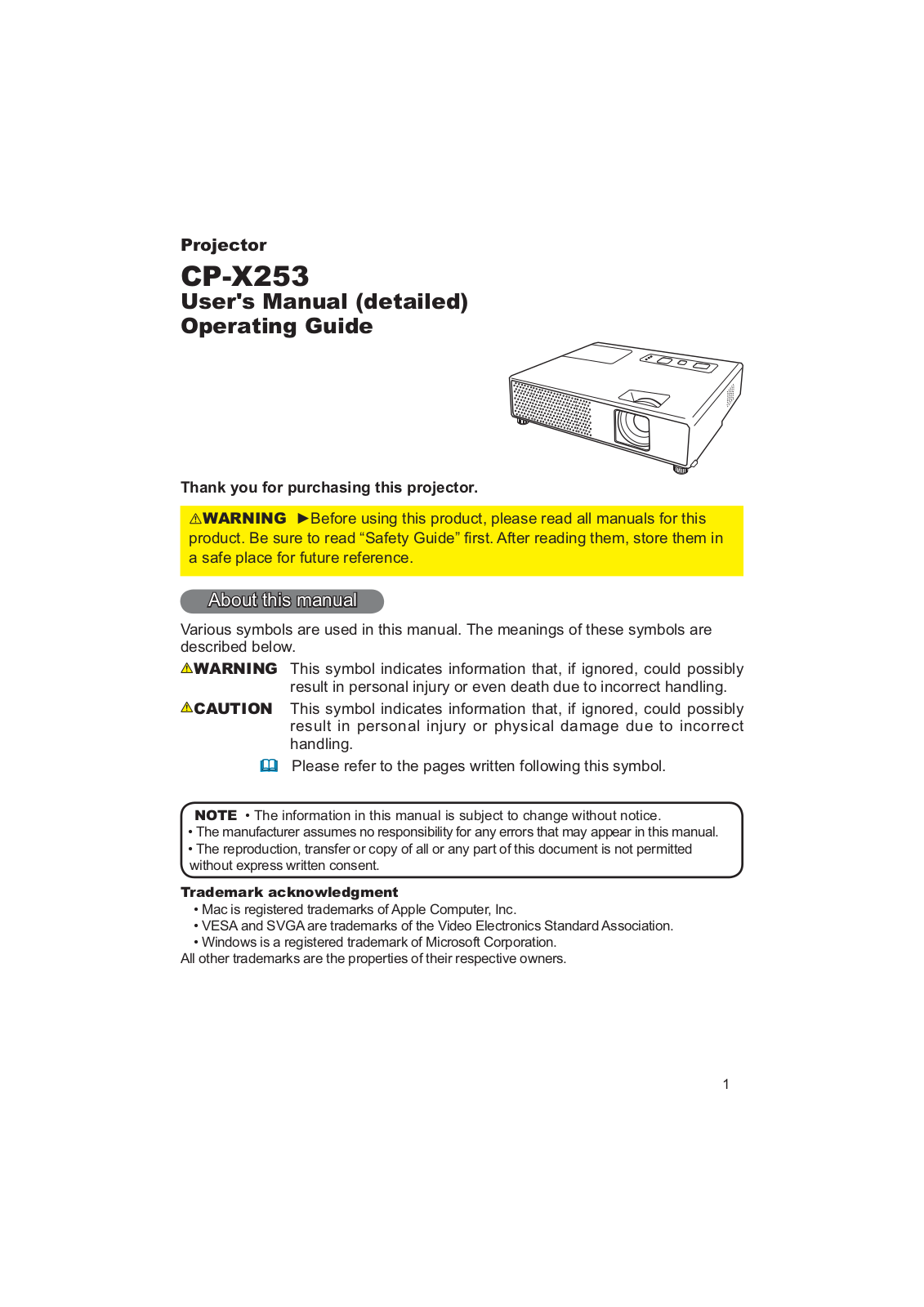 Apple CP-X253 User Manual