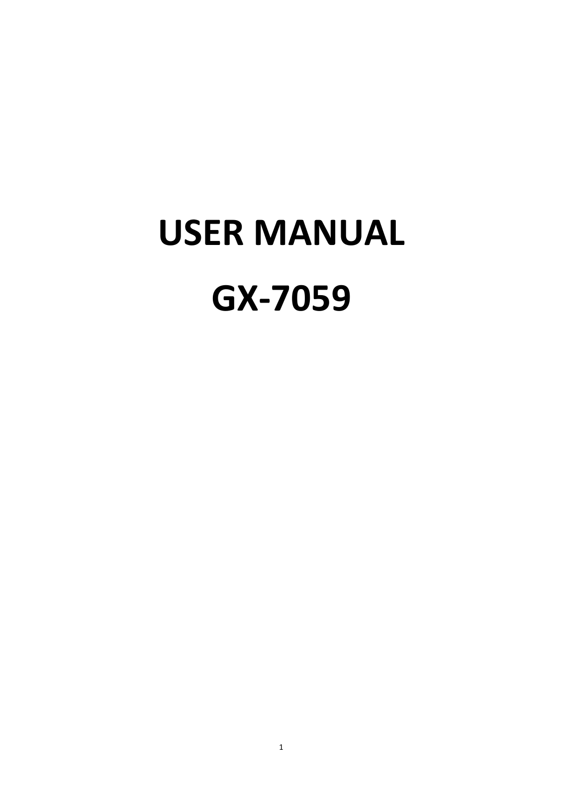 Gardex Electronics GX 7059 Users manual