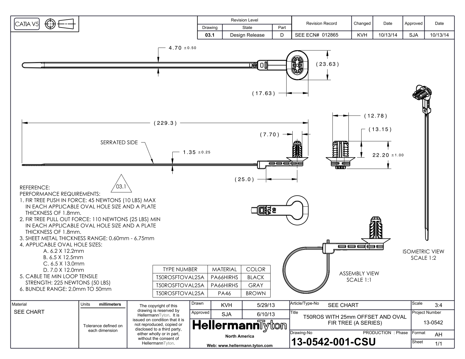 HellermannTyton T50ROSFTOV AL25A Reference Drawing - ManualMachine.com