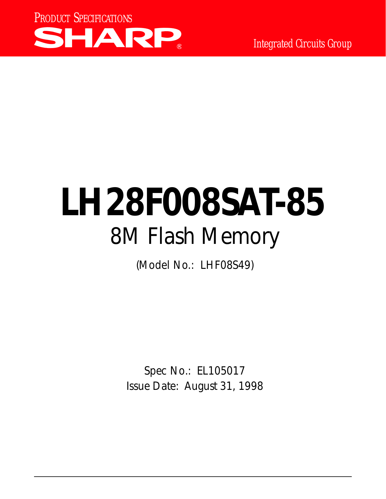 Sharp LH28F008SAT-85 Datasheet