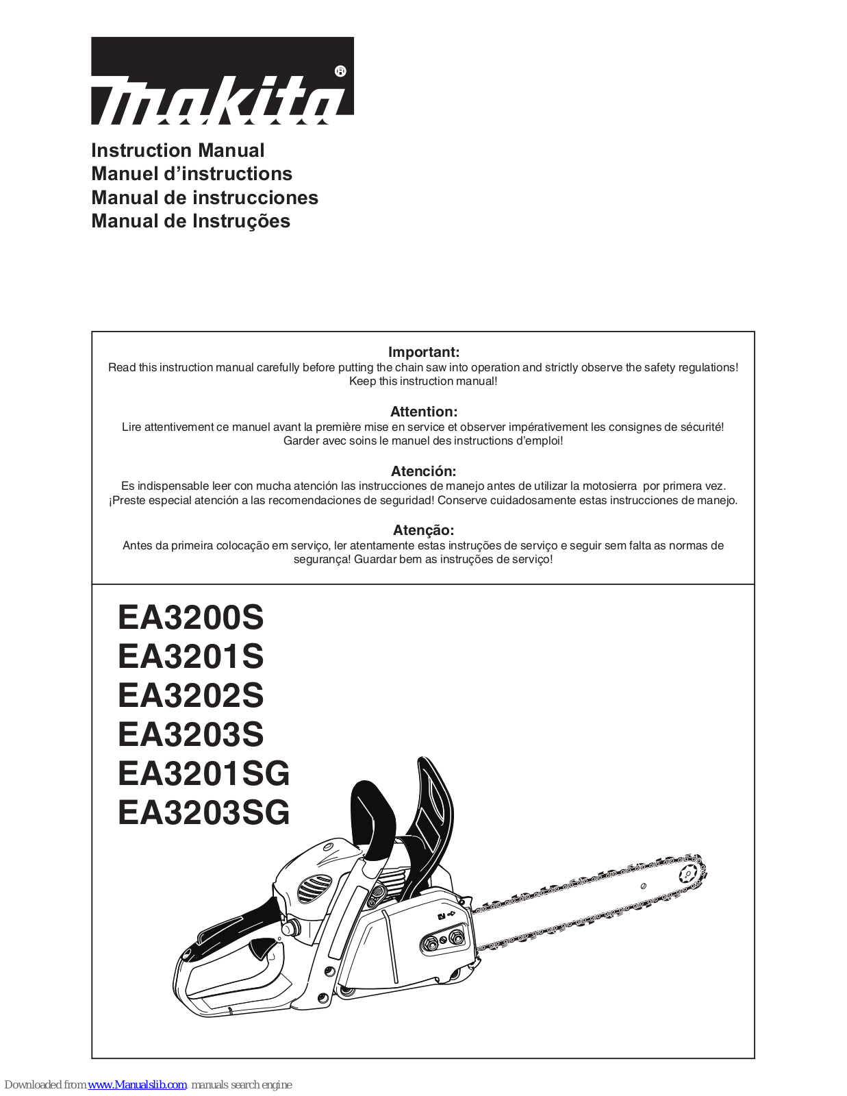 Makita EA3203SG, EA3202S, EA3201S, EA3203S, EA3201SG Instruction Manual