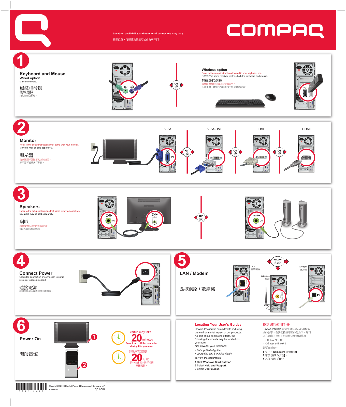 HP Compaq Presario SR5313HK, Compaq Presario SR5333HK, Compaq Presario SR5350AP, Compaq Presario SR5351AP, Compaq Presario SR5352AP Setup Poster