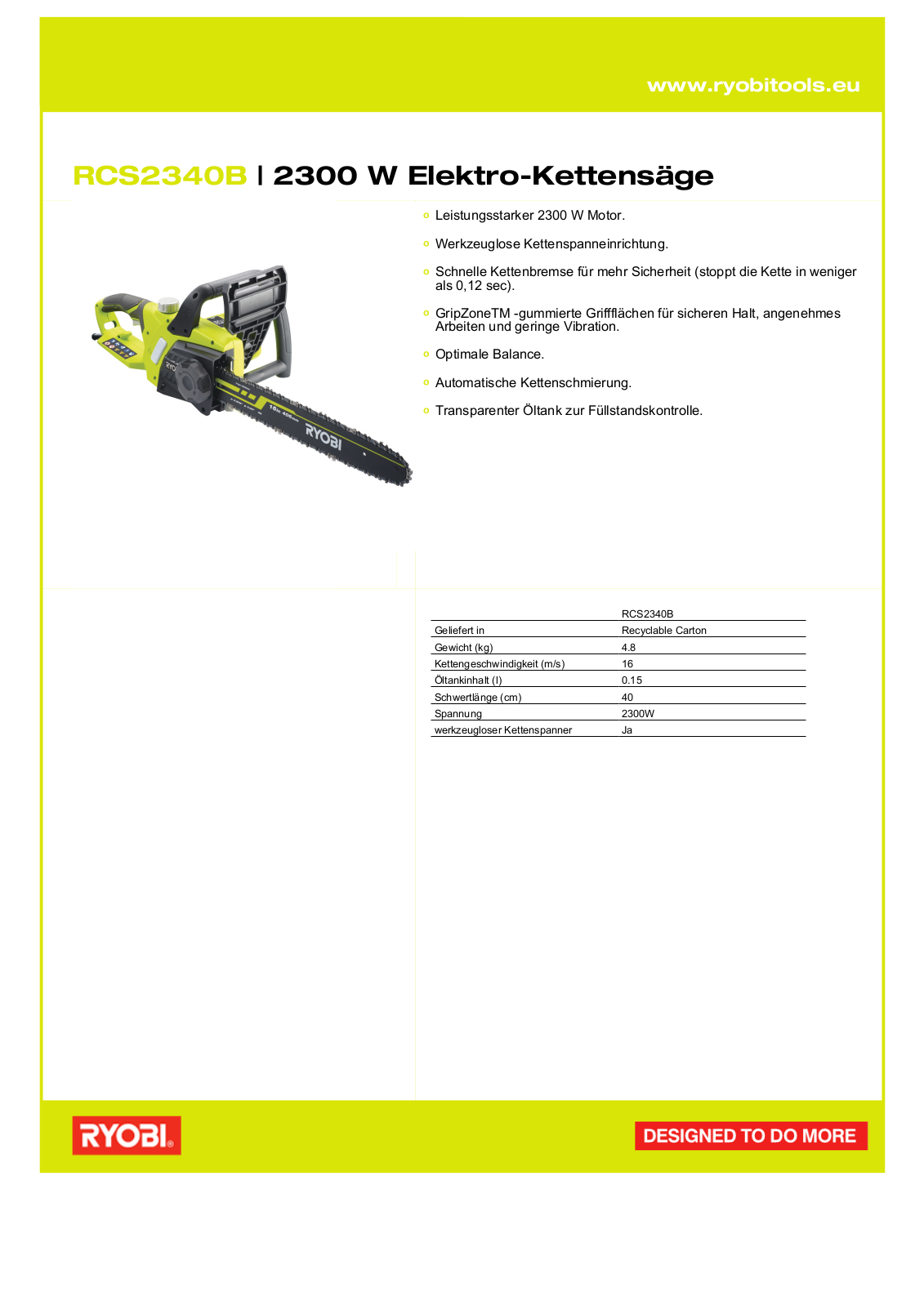 Ryobi RCS2340B User Manual