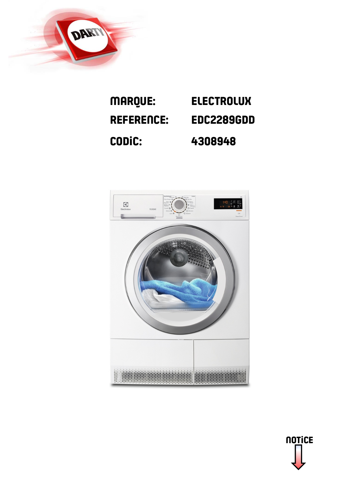 ELECTROLUX EDC2289GDD User Manual