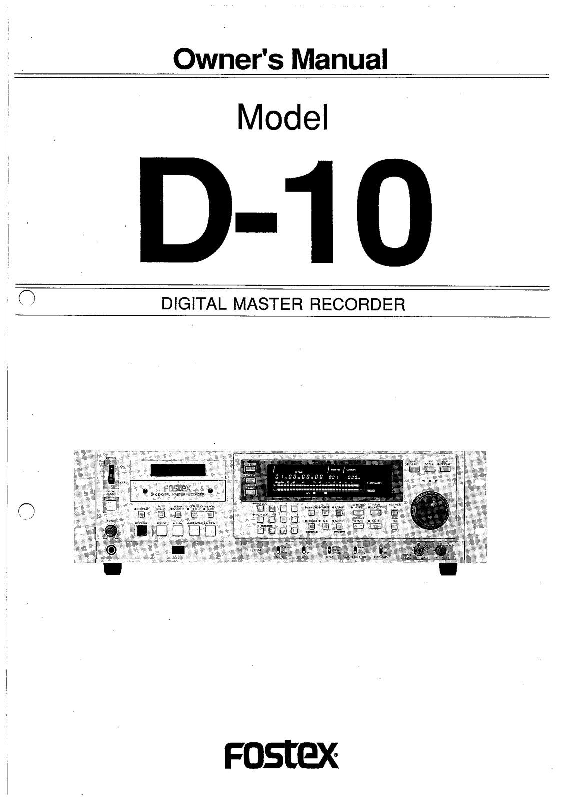 Fostex D-10 Owners Manual