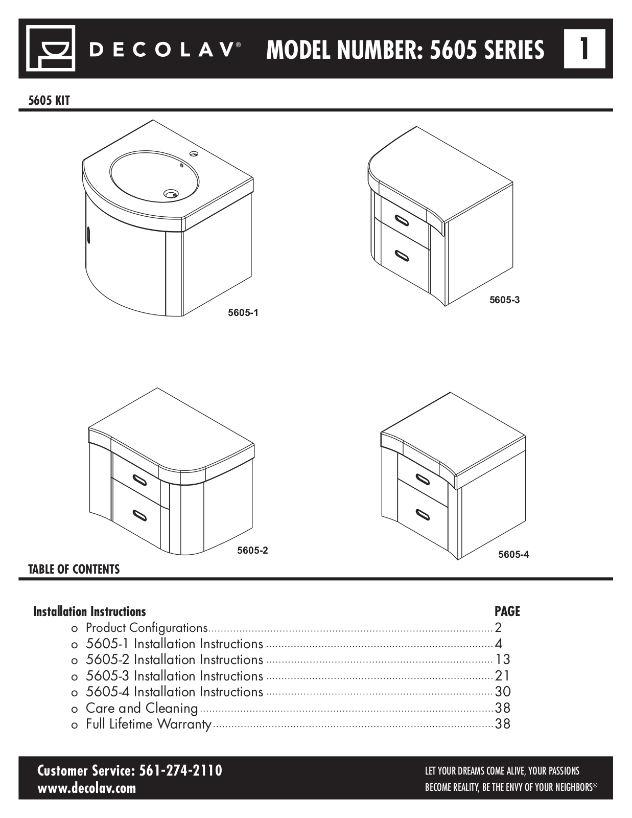 Decolav 5605-4 User Manual