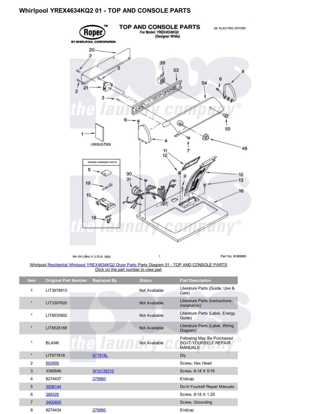 Whirlpool YREX4634KQ2 Parts Diagram