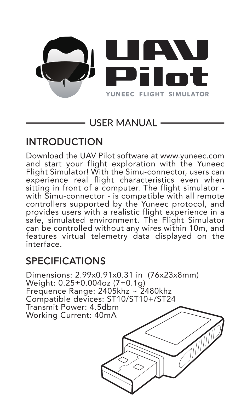 Yuneec YAV Pilot USER MANUAL