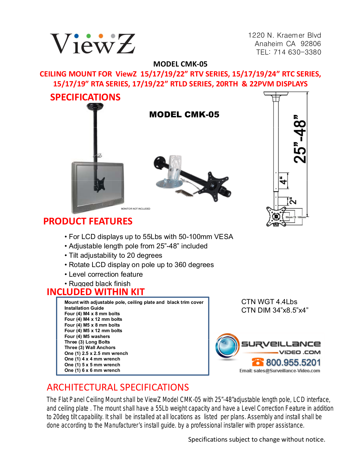 Ganz CMK-05 Specsheet