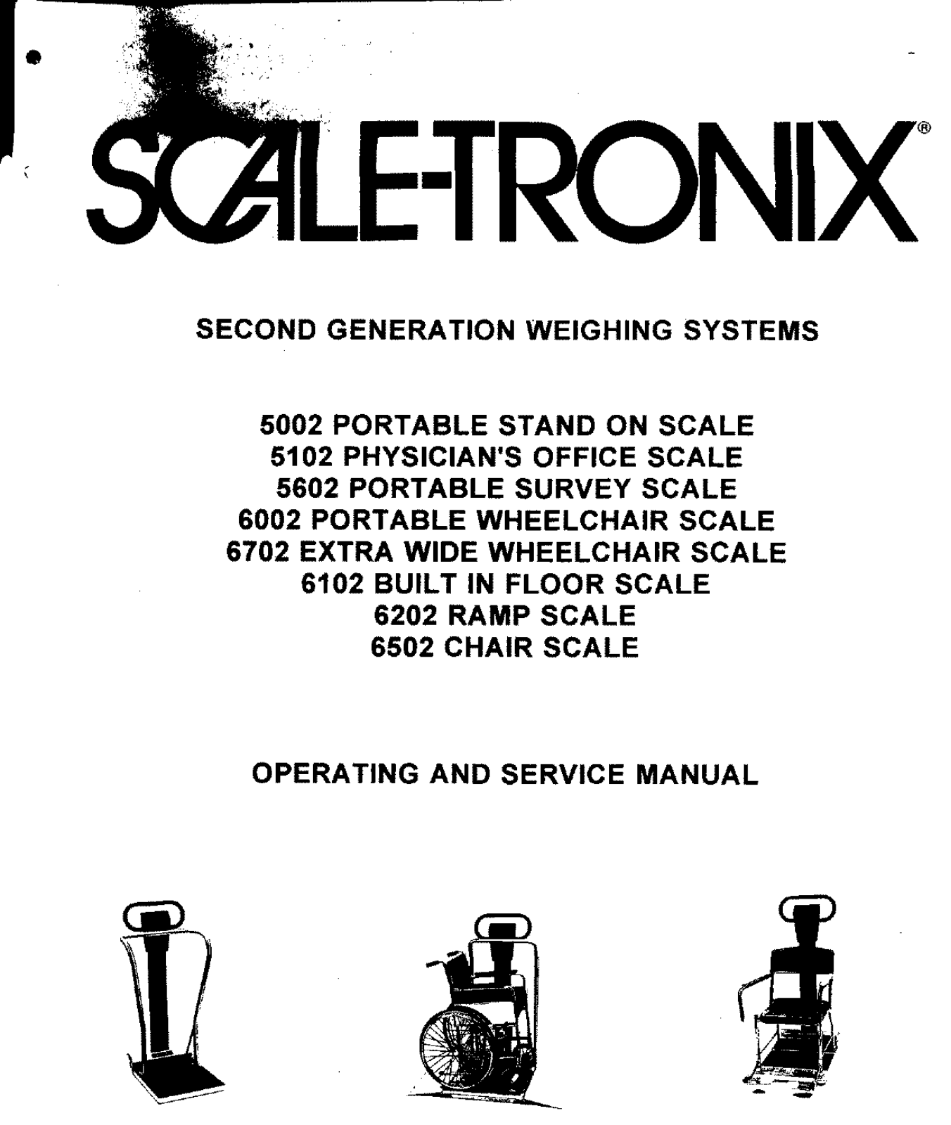 Scale-Tronix 5000, 6500 User and service manual