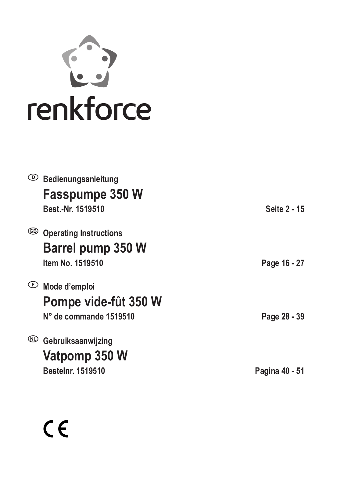 Renkforce 1519510 Operating Instructions