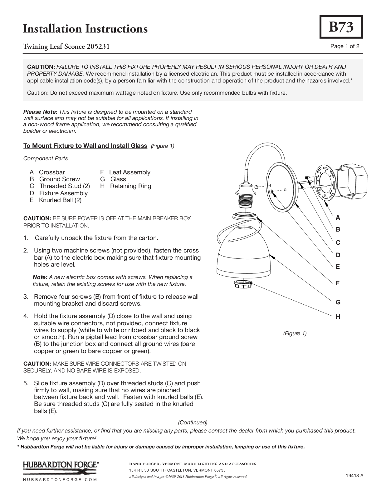 Hubbardton Forge 205231 User Manual