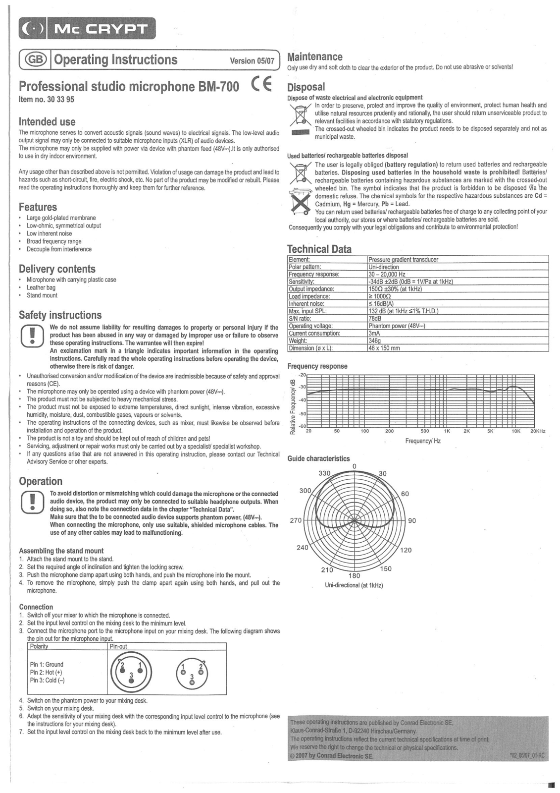 Mc Crypt BM-700 Operation Manual