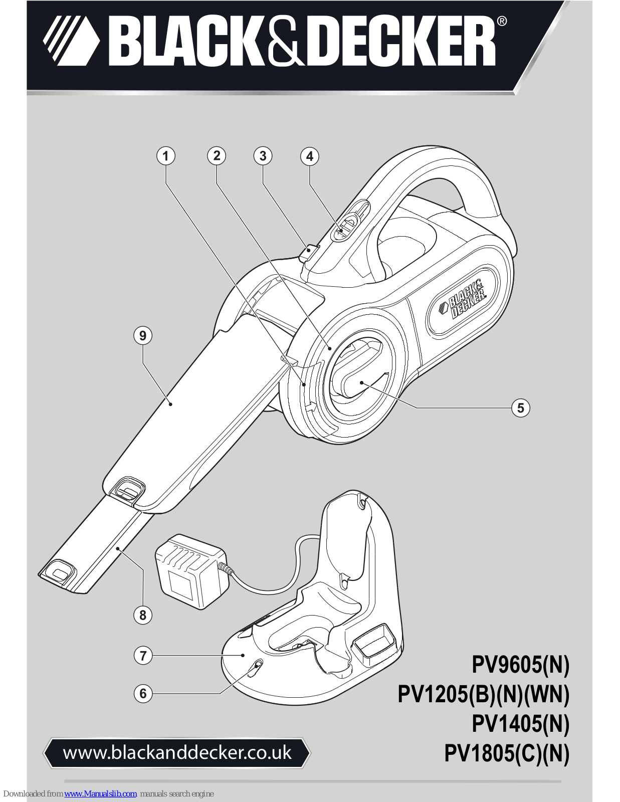 Black & Decker PV9605, PV1205WN, PV1405, PV1405N, PV1805 Original Instructions Manual