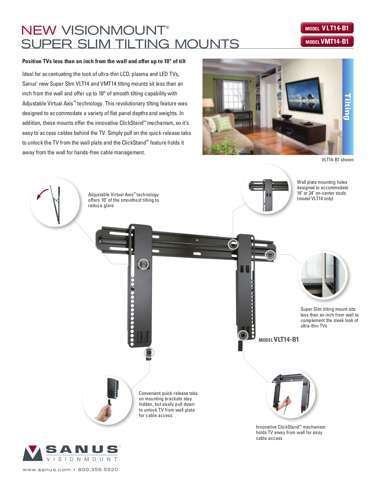 Sanus Systems VLT14-B1, VLT14, VMT14-B1 User Manual