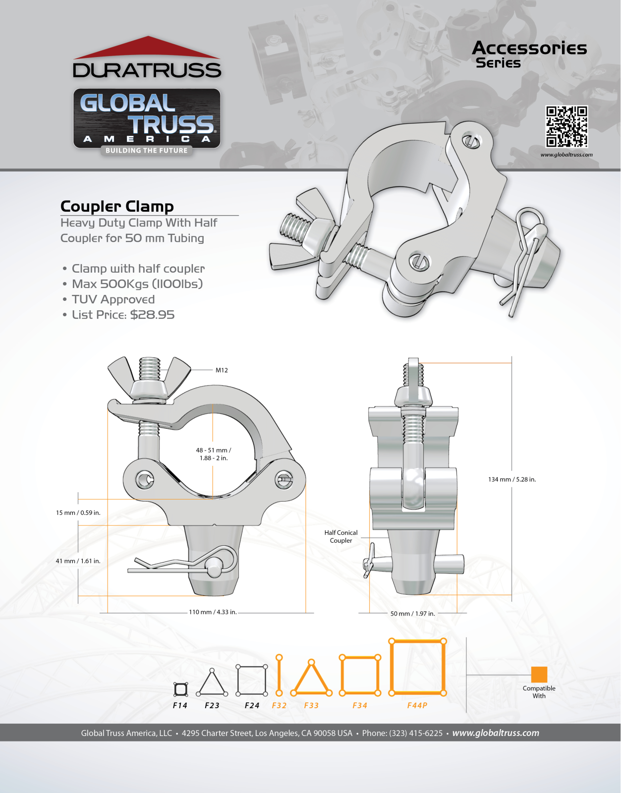 Global Truss Coupler Clamp Data Sheet