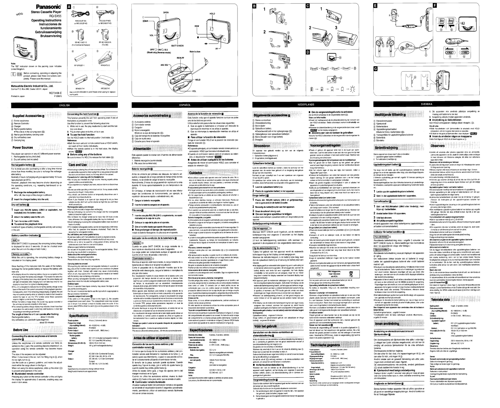 Panasonic RQ-SX55 User Manual