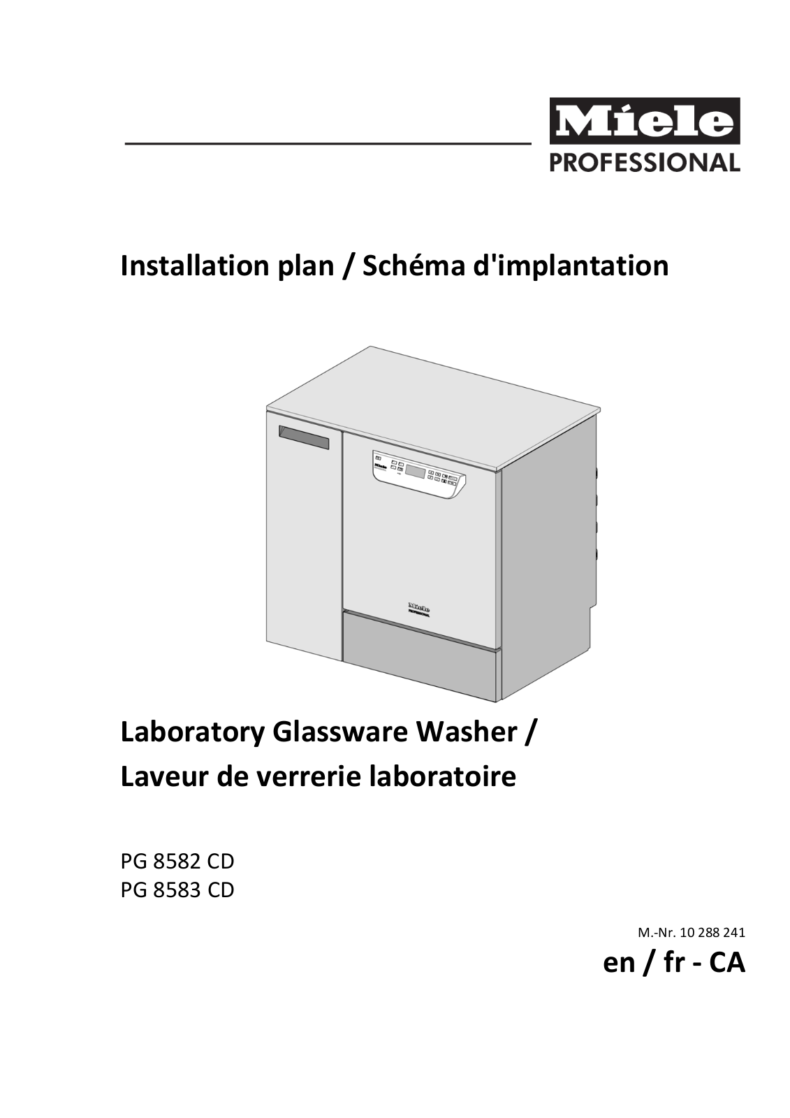 Miele PG 8582 CD, PG 8583 CD Installation diagram