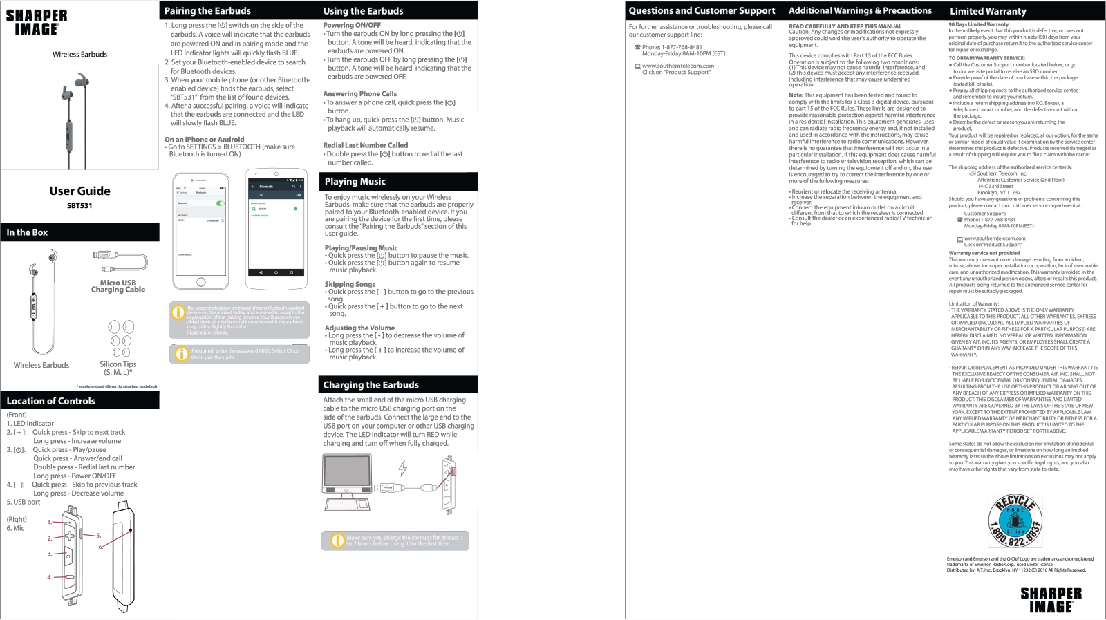 Sharper image SBT531 User Manual