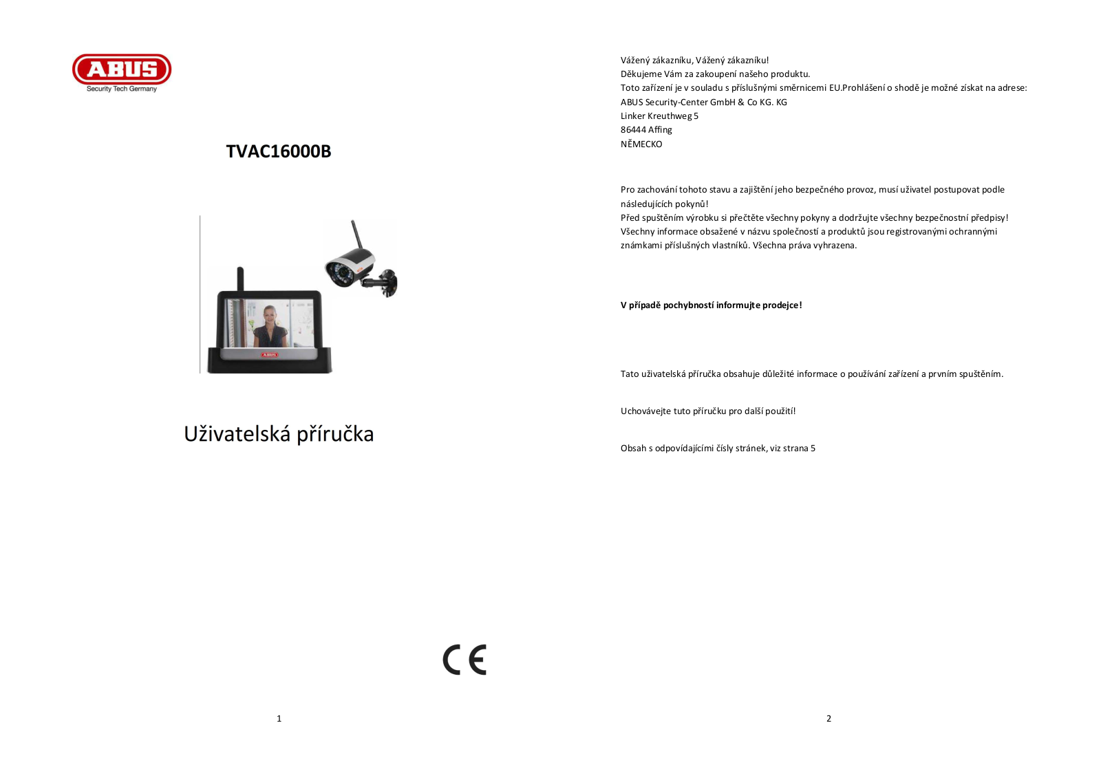 ABUS TVAC16001B User guide