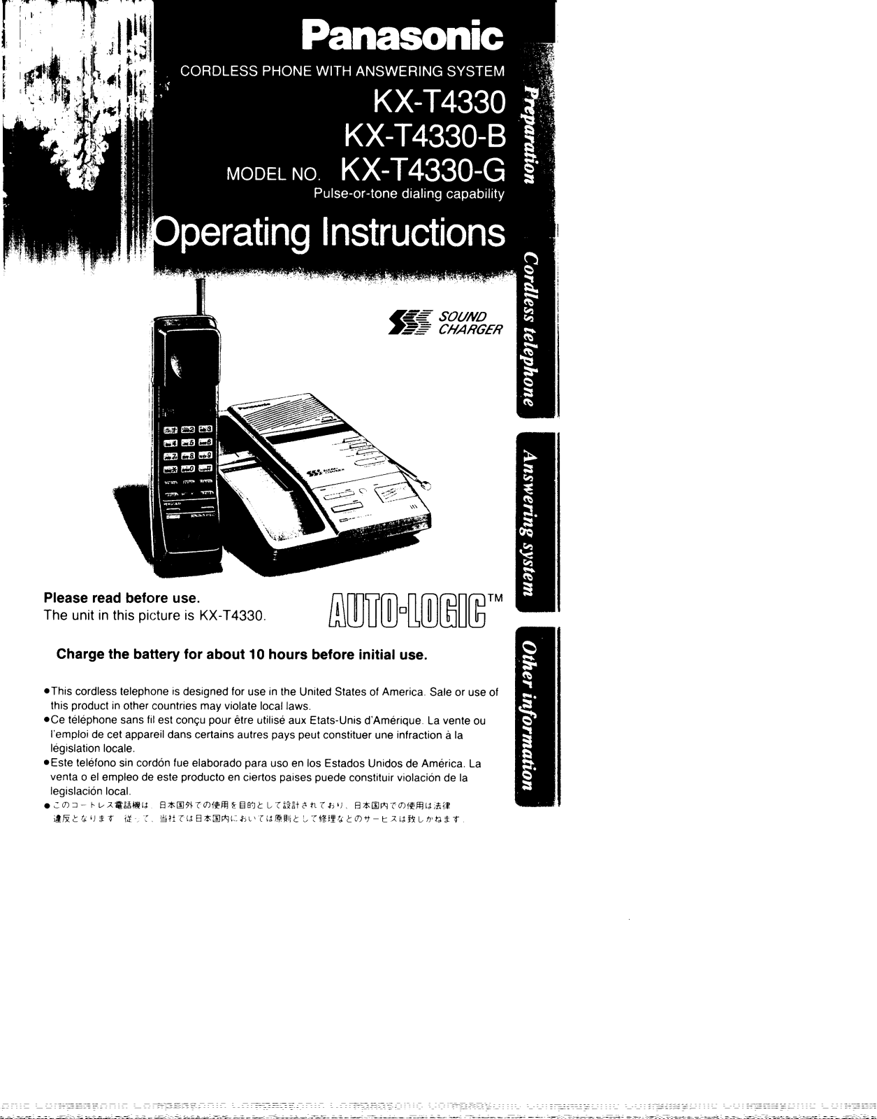 Panasonic KX-T4330-B, KX-T4330, KX-T4330-G User Manual