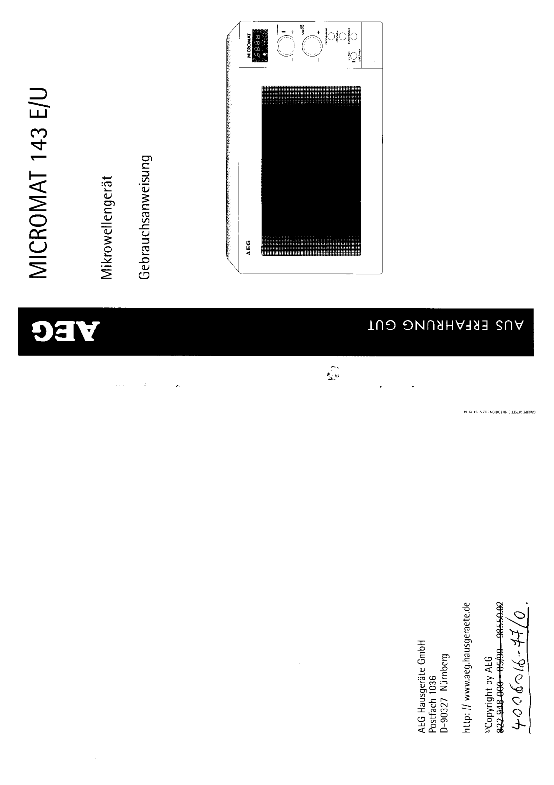 AEG MC143E/U User Manual