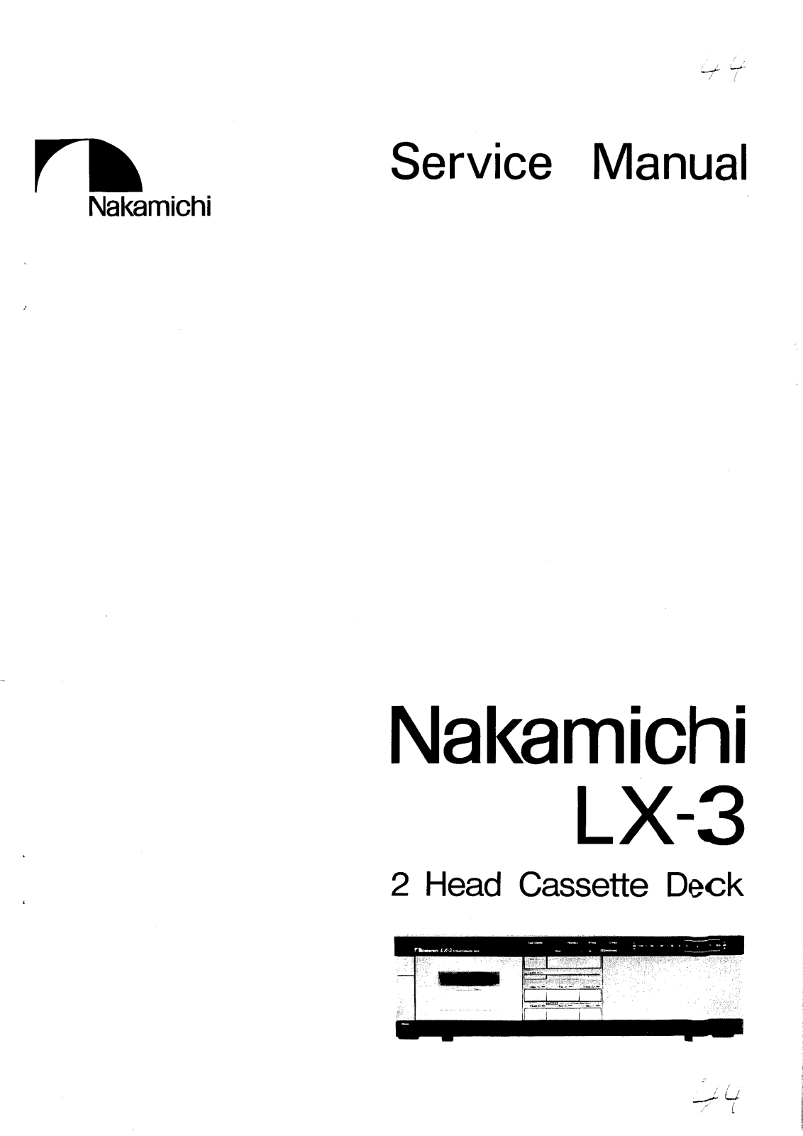 Nakamichi LX-3 Service manual