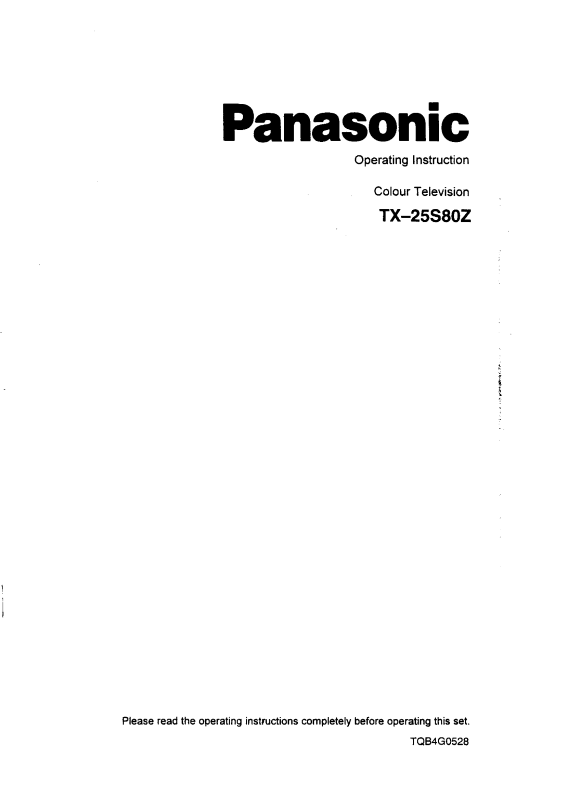 Panasonic TX-25S80Z User Manual