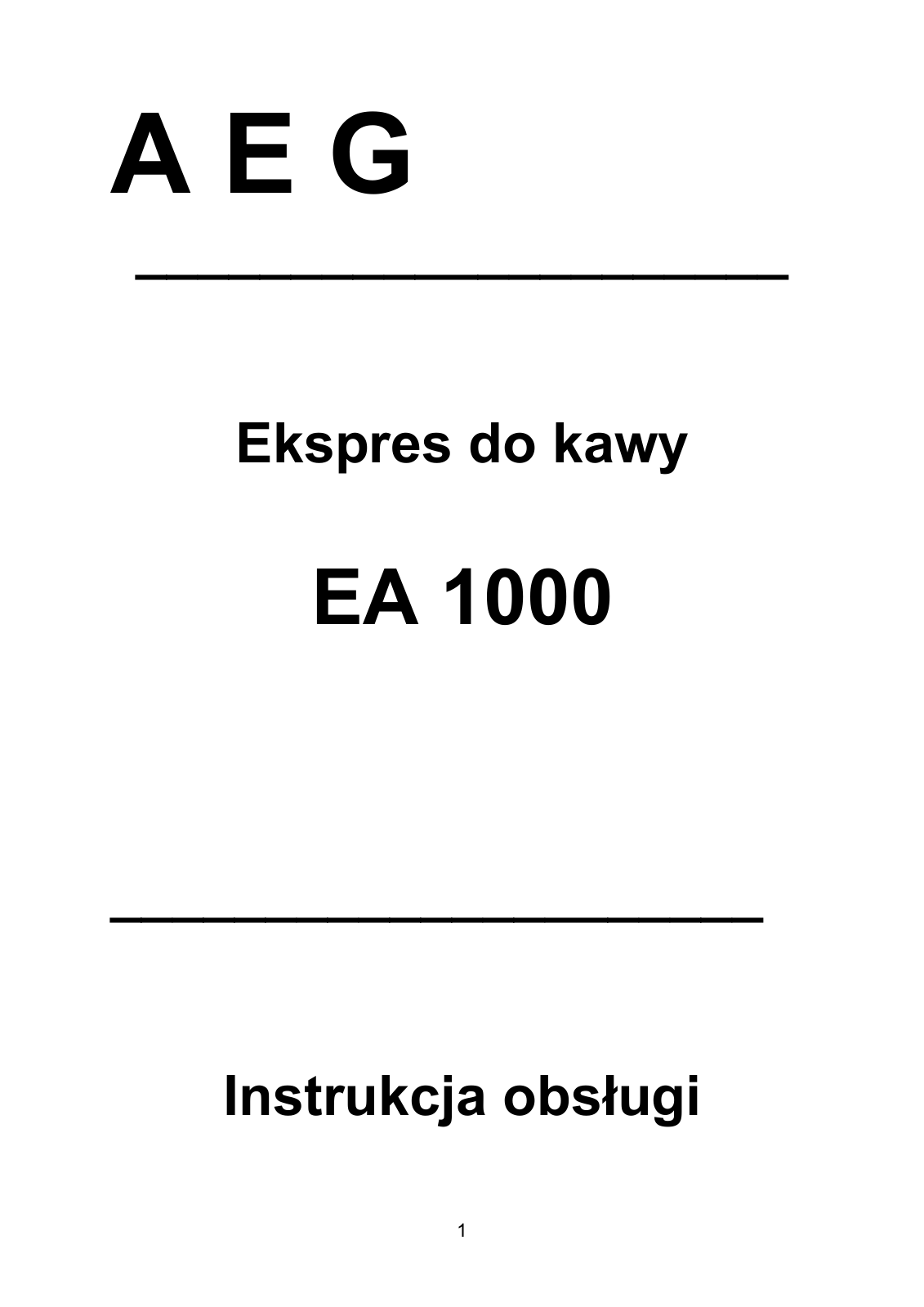 AEG EA 1000 User Manual