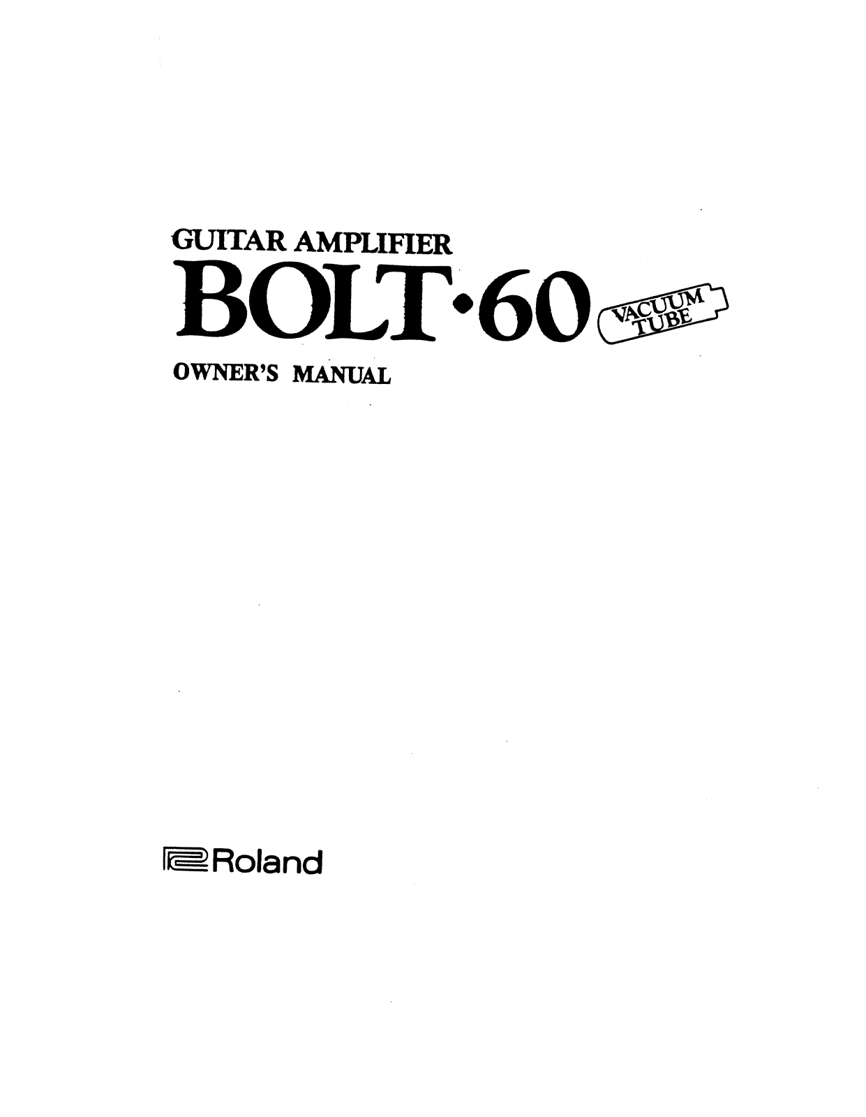 Roland BOLT-60 User Manual