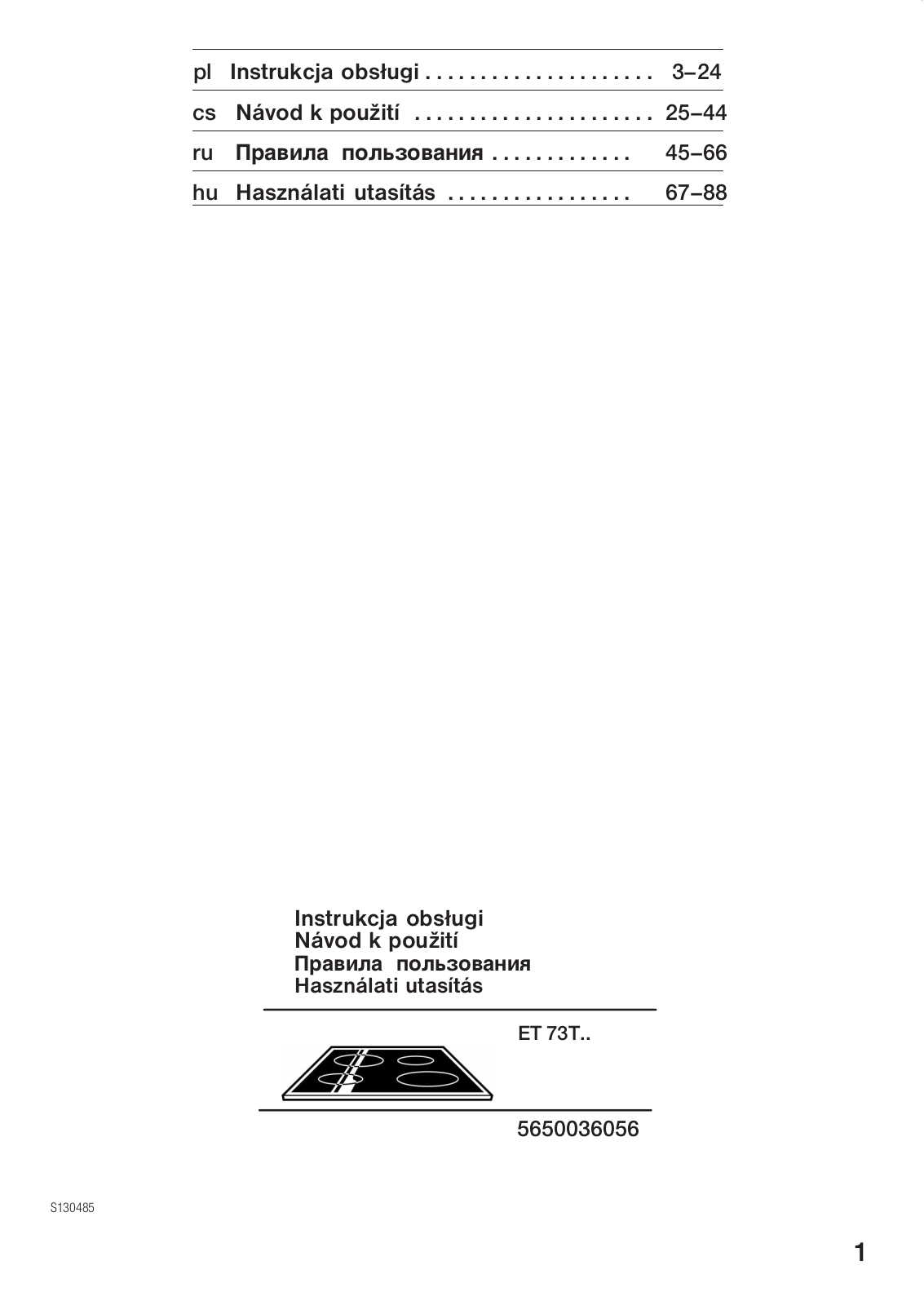 Siemens ET73T501 User Manual