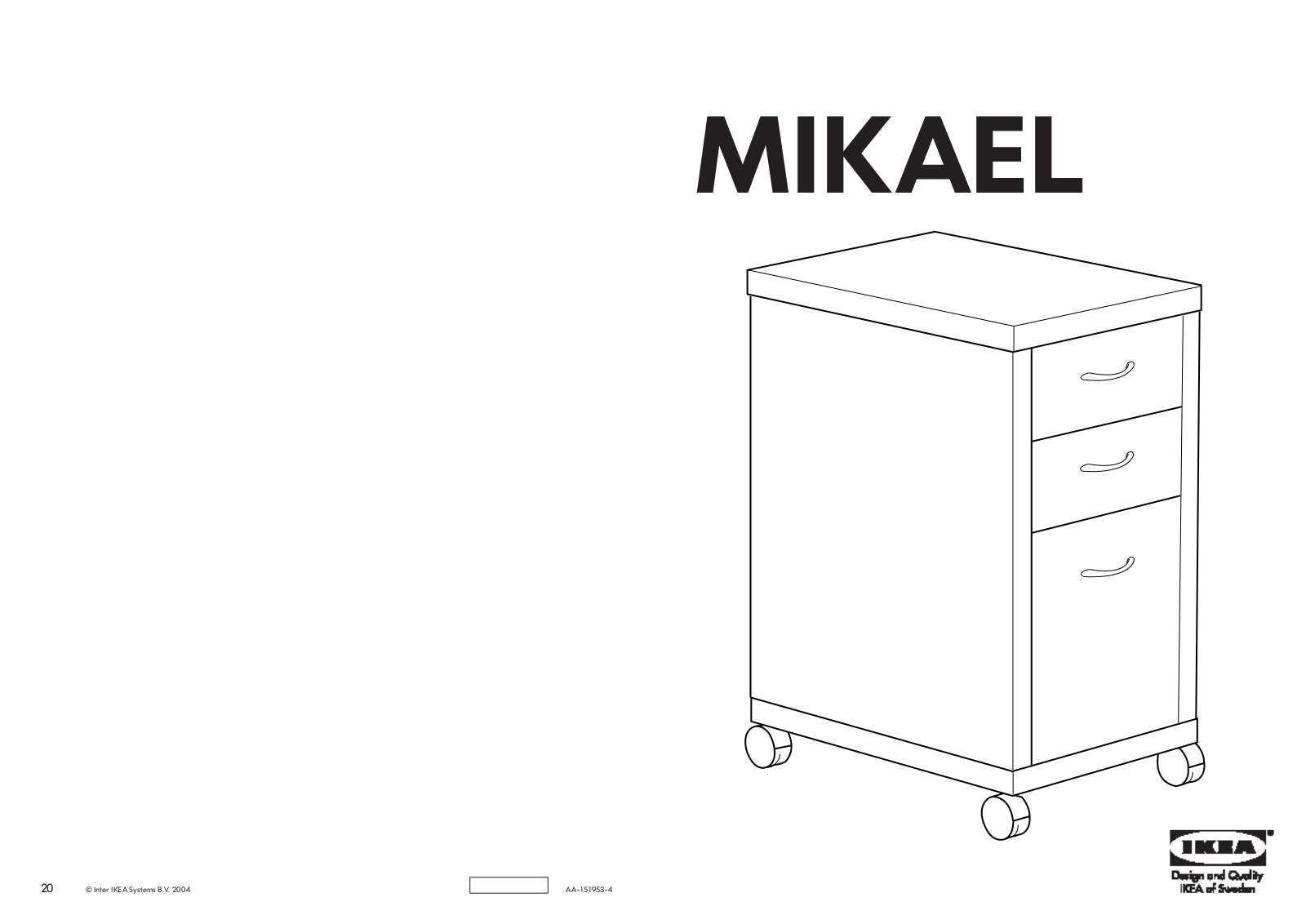 Ikea MIKAEL ASSEMBLY Manual