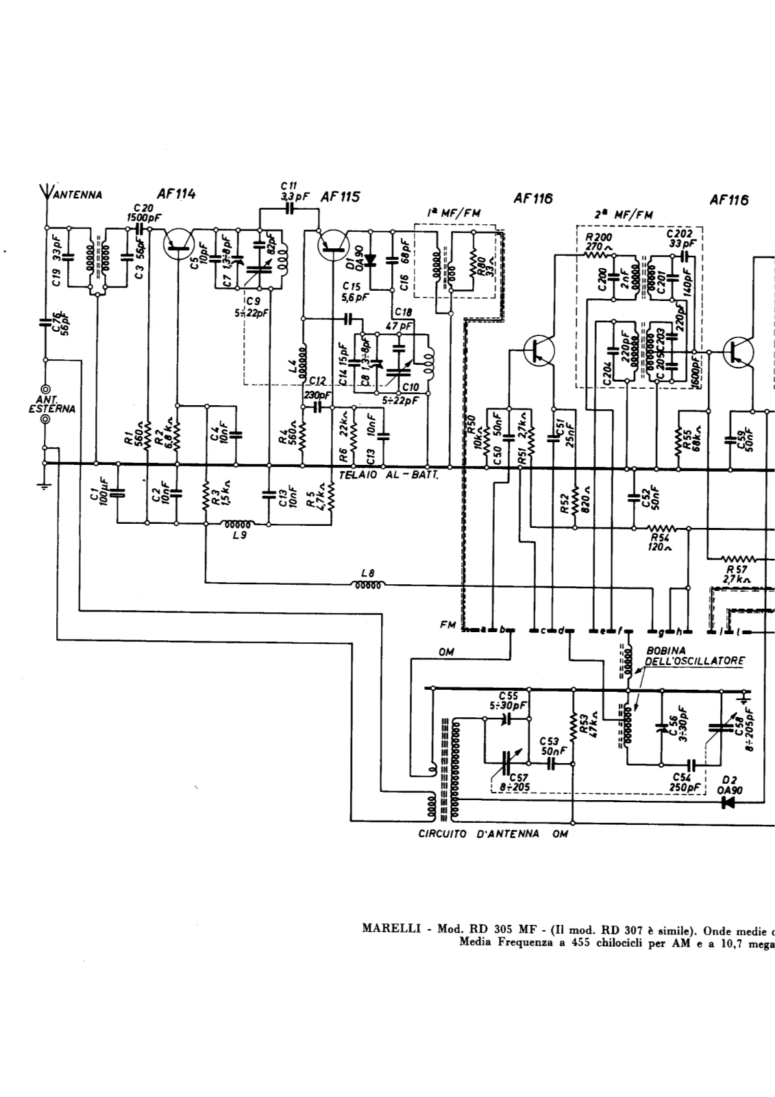 Radiomarelli rd305mf i schematic