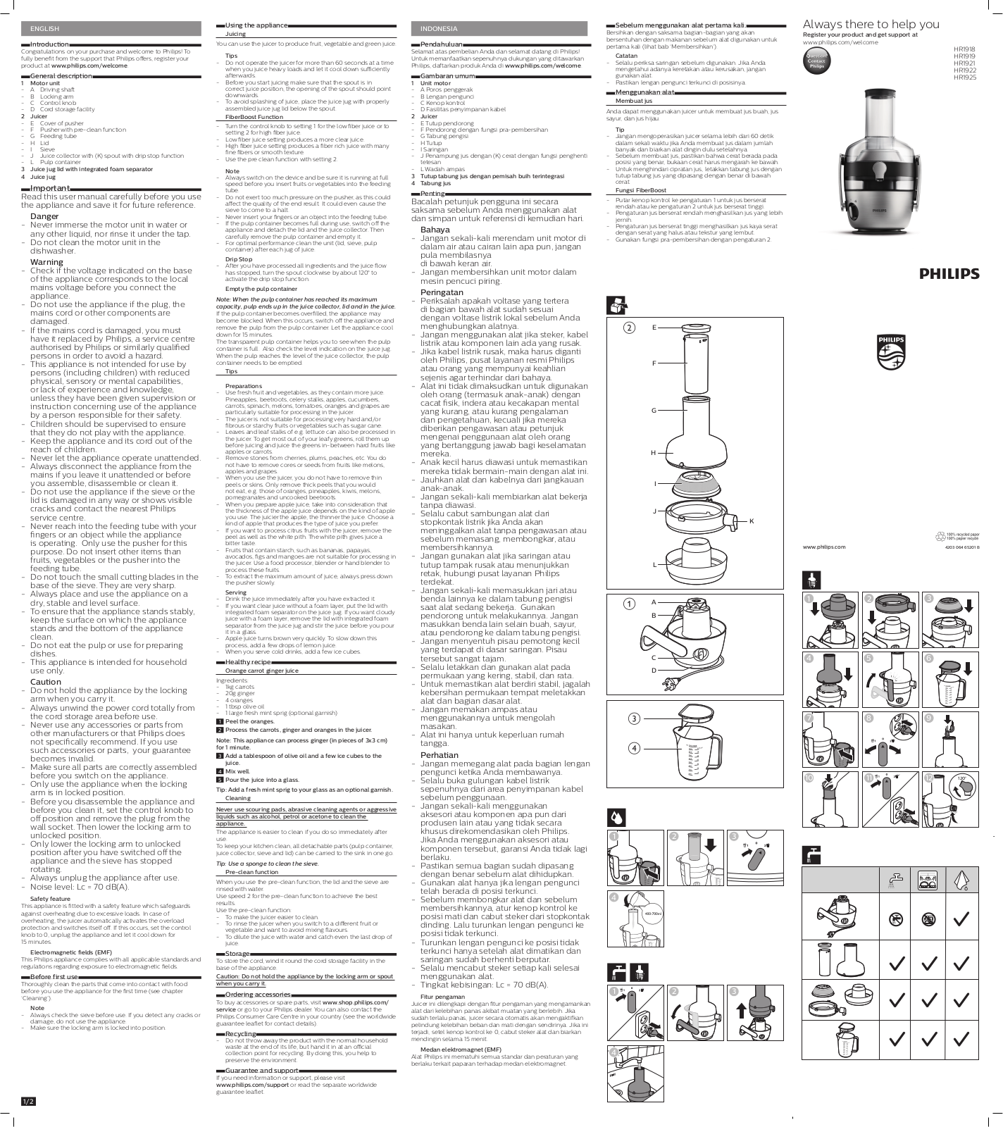 Philips HR1922/21 user manual - ManualMachine.com