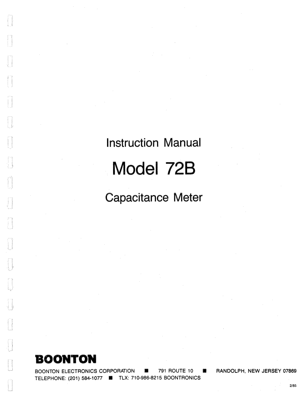 Boonton Electronics 72B Service manual