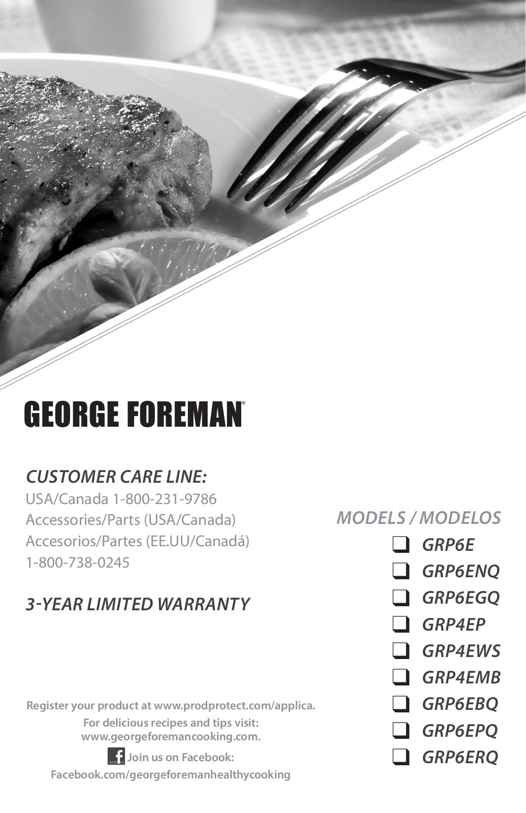 George Foreman Grp4emb, Grp6epq, Grp4ep, Grp6erq, Grp6enq Installation Guide