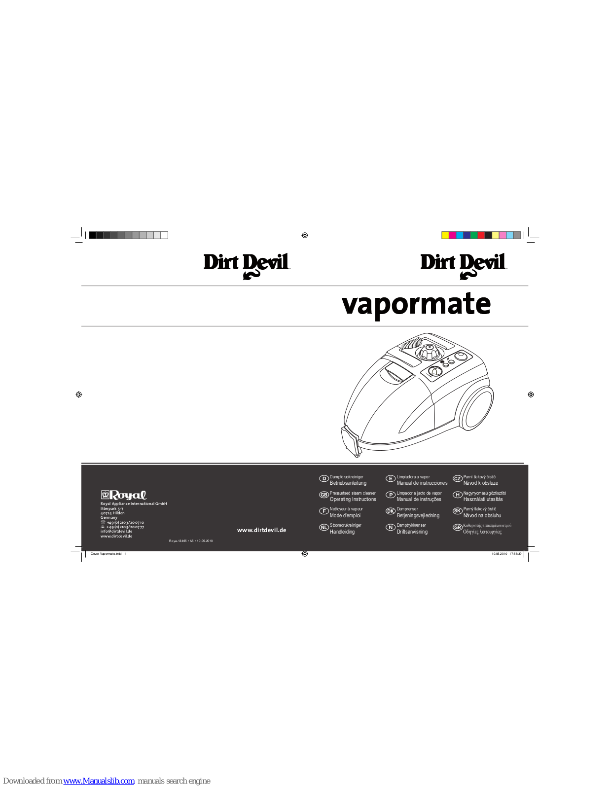 Dirt Devil vapormate M388 Operating Instructions Manual