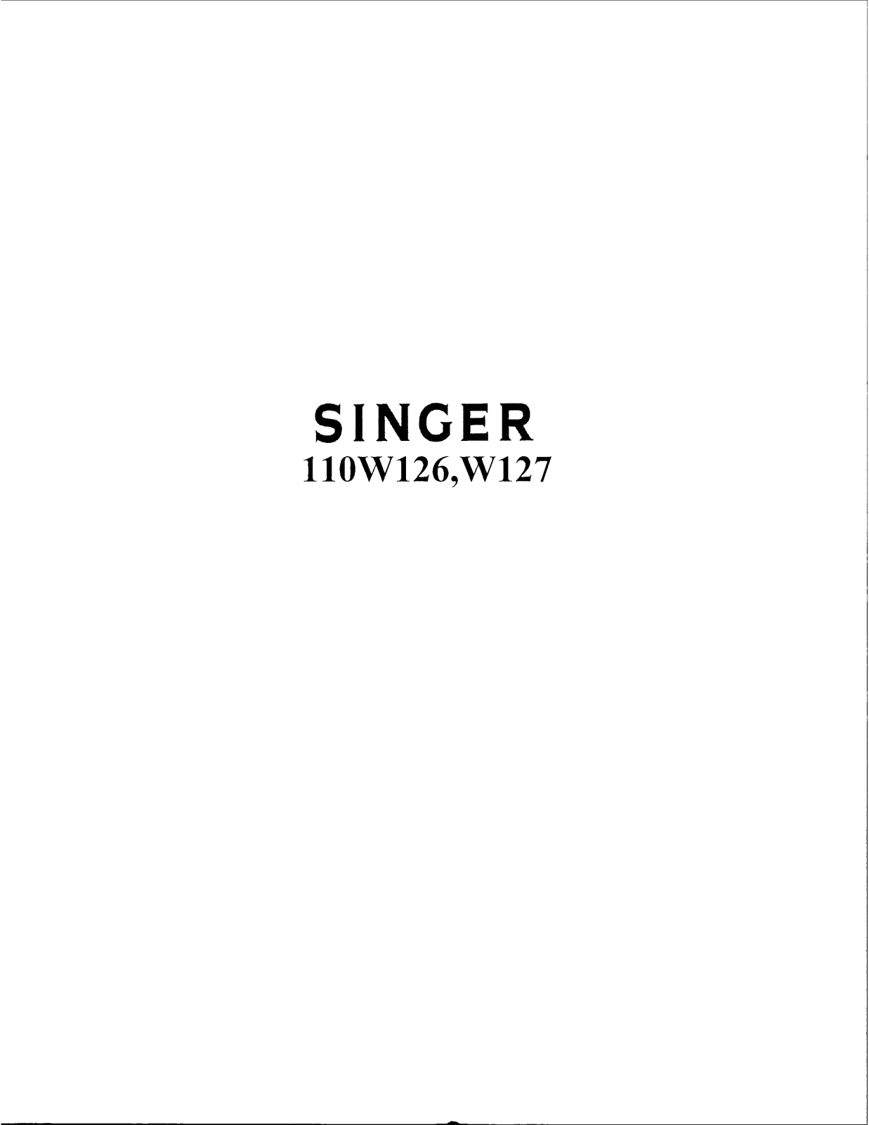 SINGER 110W126, 110W127 Parts List