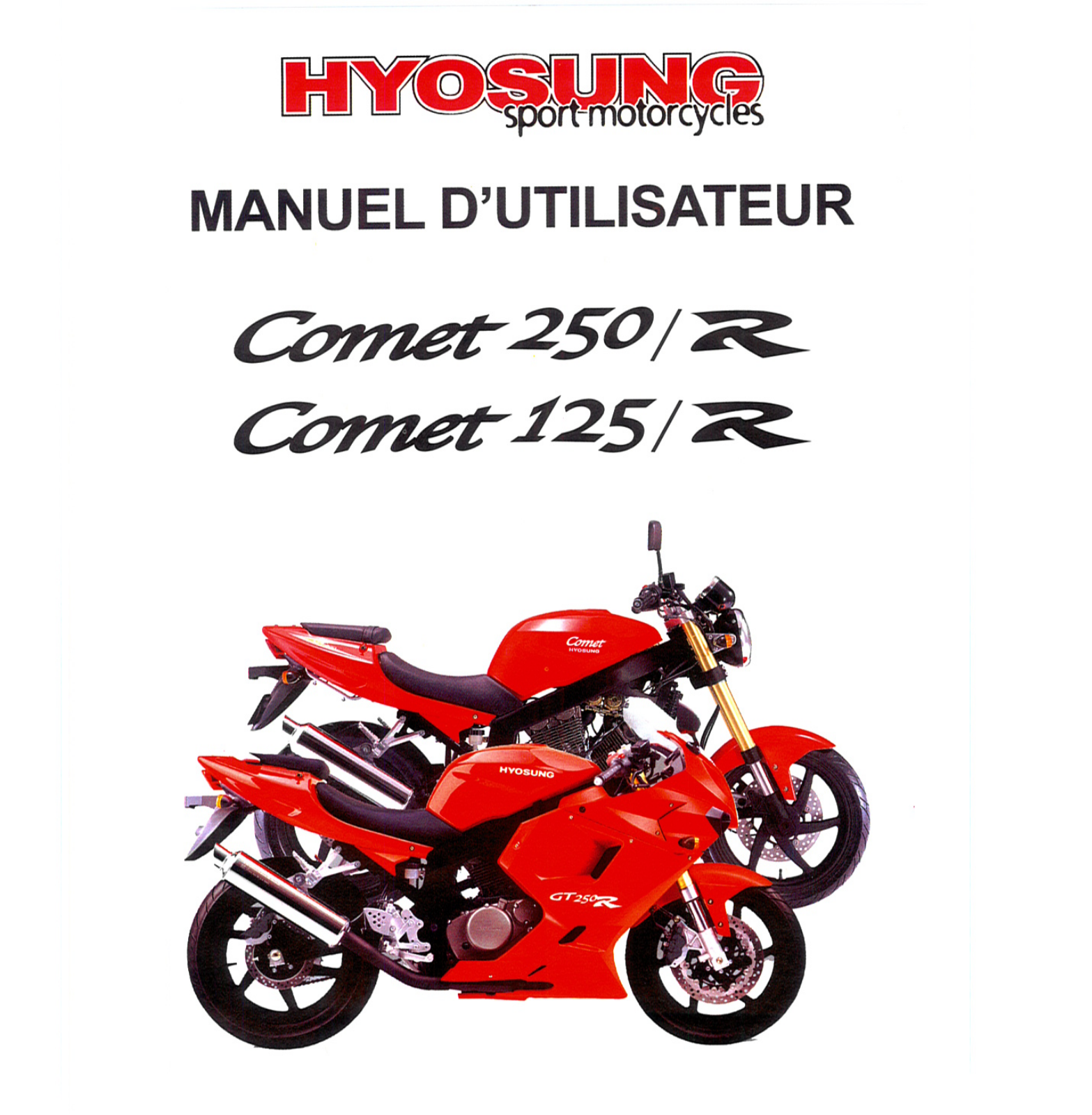 HYOSUNG COMET 125R, COMET 250R User Manual