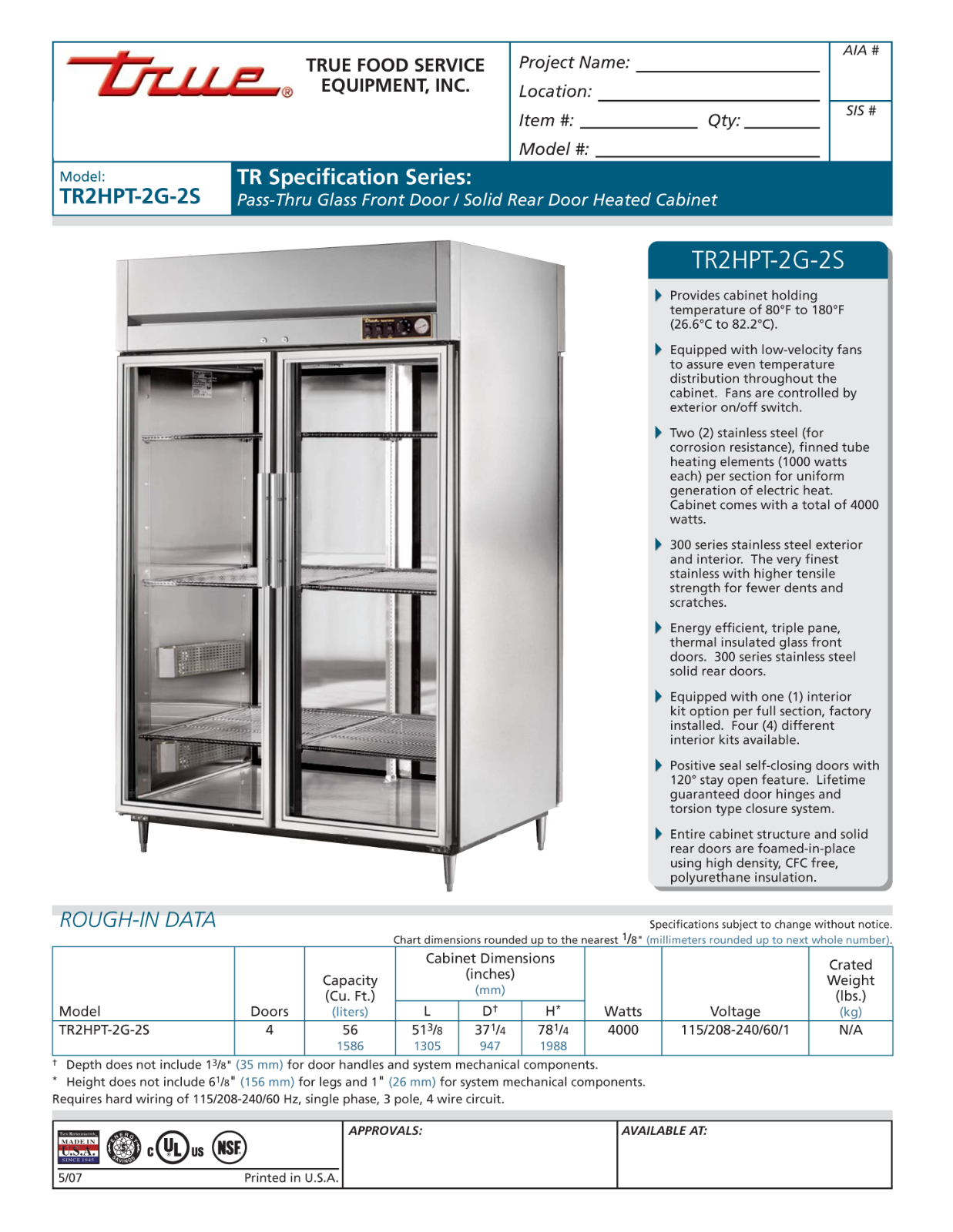 True TR2HPT-2G-2S User Manual