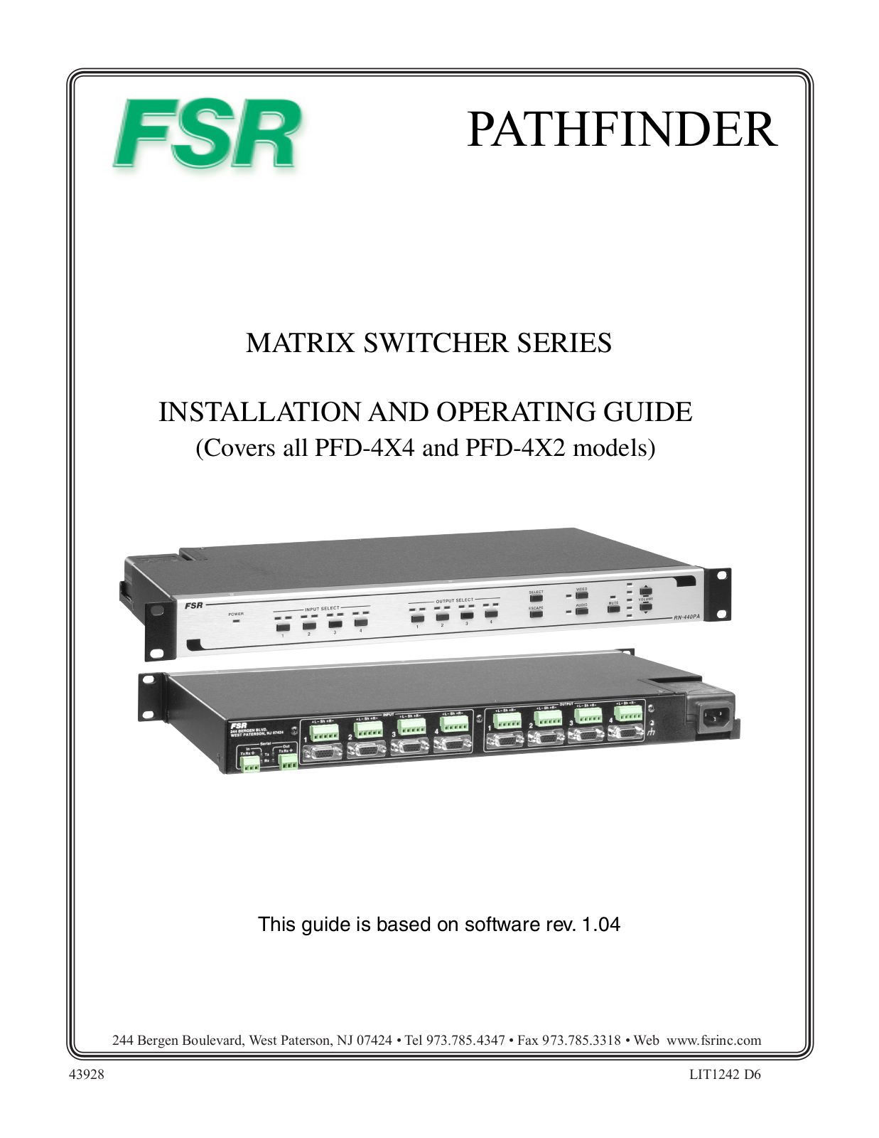 FSR PFD-4X2 User Manual