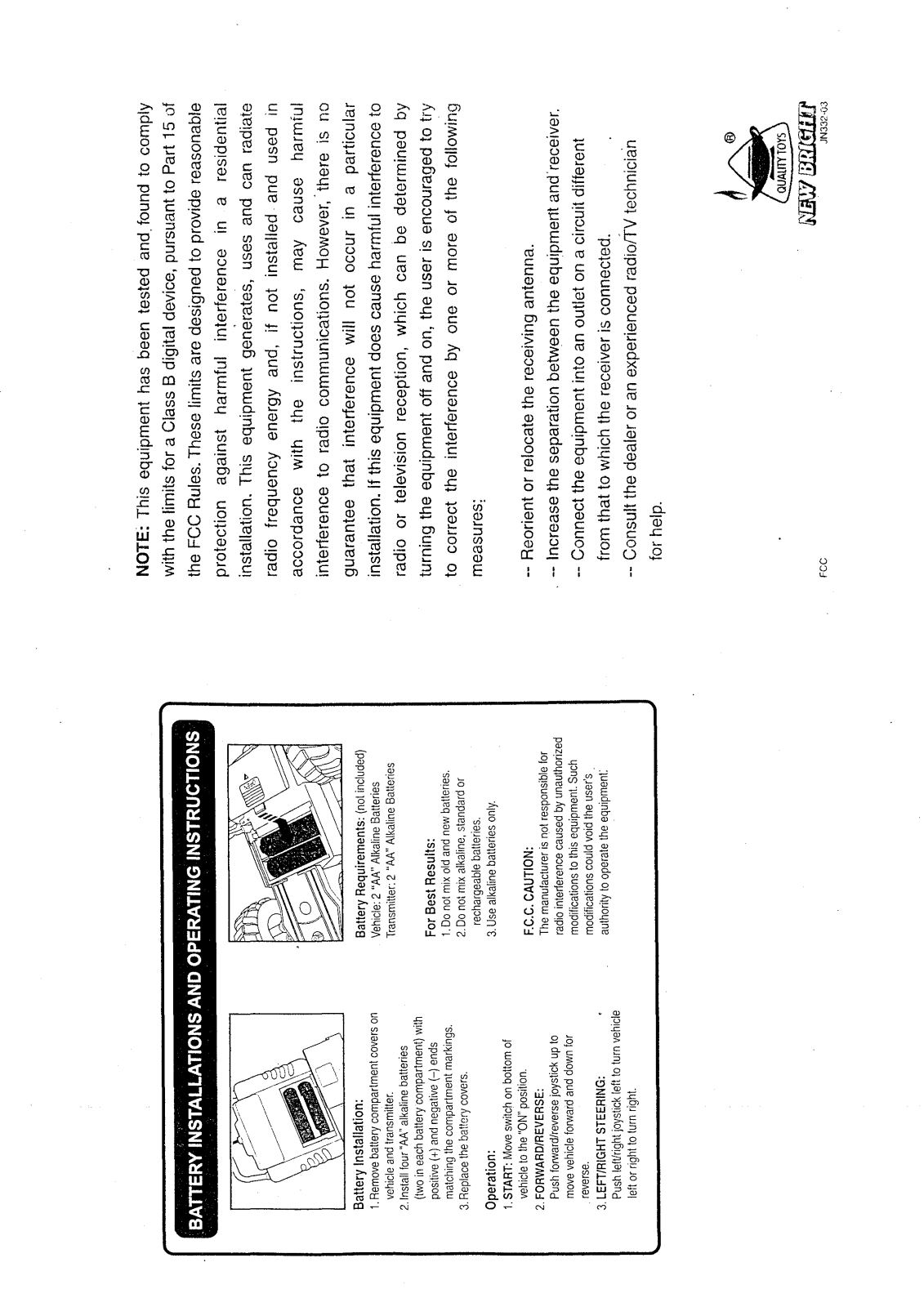 New Bright Co 2424HK User Manual