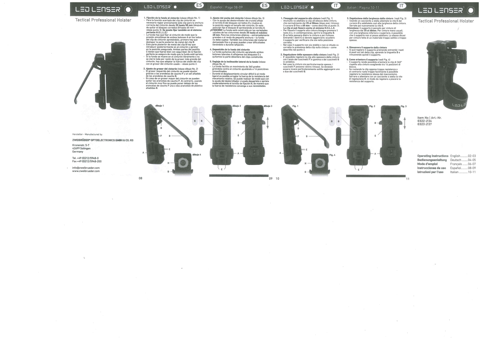 Ledlenser 0322, 0323 User guide